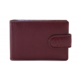 Burgundy dámská kožená dokladovka se zápinkou Sotiris