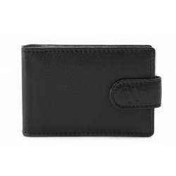 Černá kožená dokladovka se zápinkou Sotiris