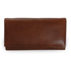 Tmavě hnědá dámská kožená psaníčková peněženka Esmel