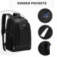 Černý moderní batoh s USB portem Genethlios