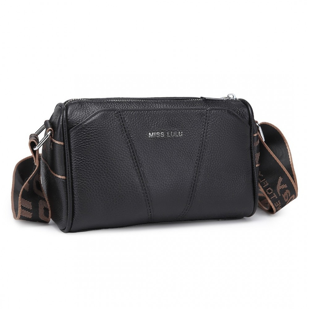 Černá kožená crossbody dámská kabelka Ariadne