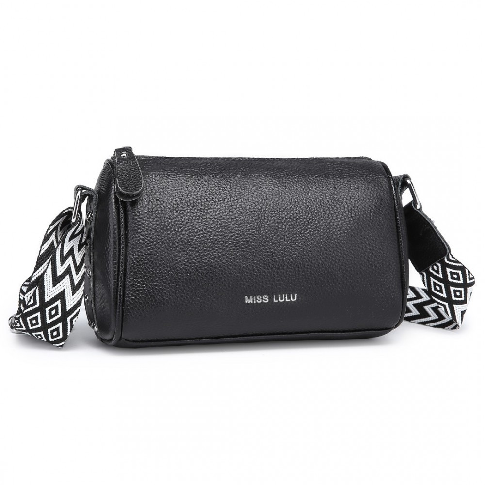 Černá kožená crossbody dámská kabelka Iousta