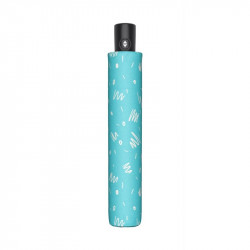 Světle modrý skládací odlehčený plně automatický dámský deštník Glykerios