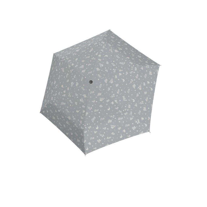 Světle šedý skládací odlehčený plně automatický dámský deštník Glykerios