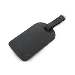 Černá kožená visačka na zavazadlo Brienli
