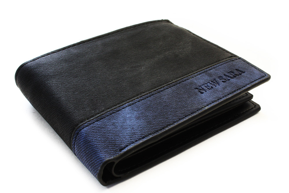 Modročerná pánská peněženka - dokladovka Manolis