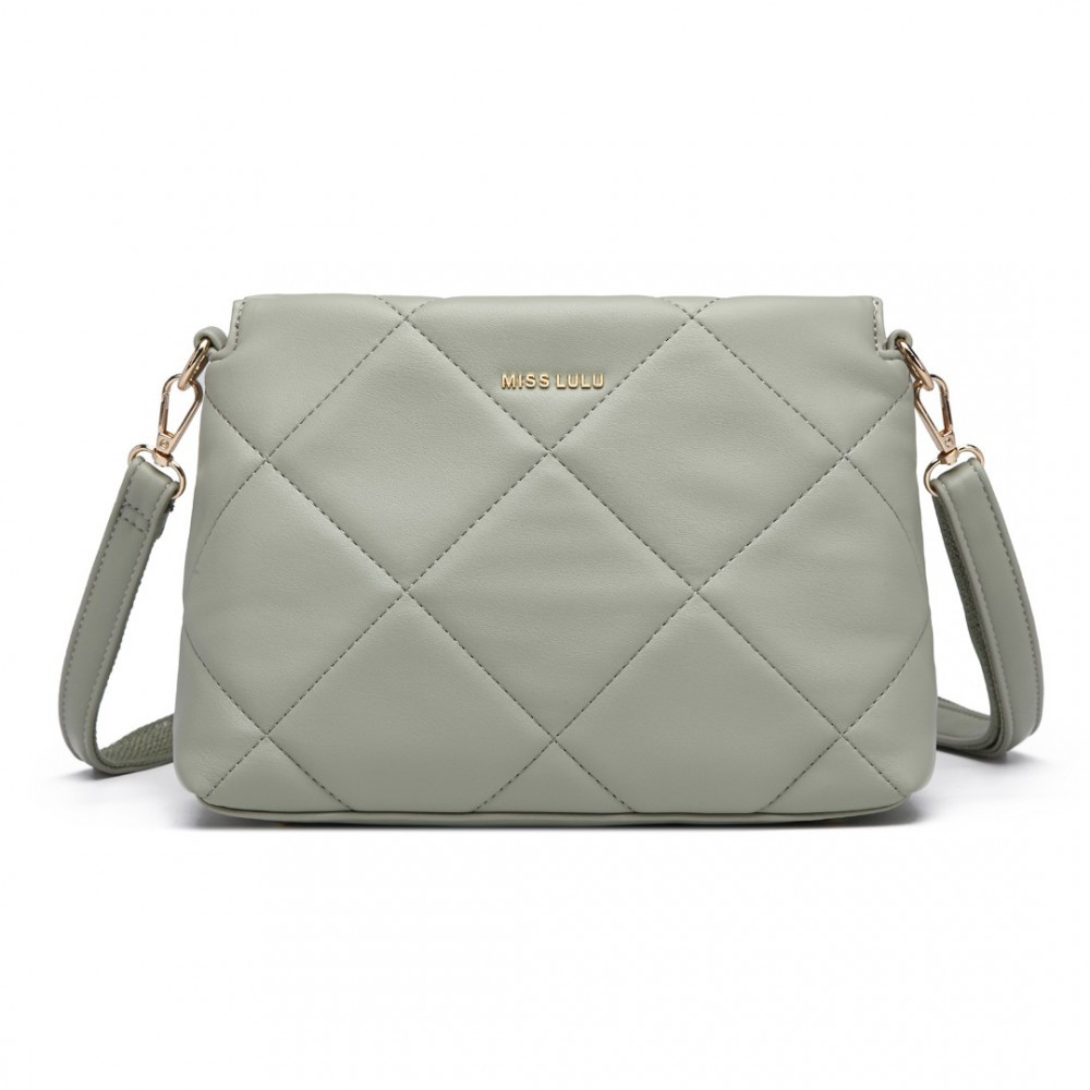 Světle zelená prošívaná crossbody dámská kabelka Theklas