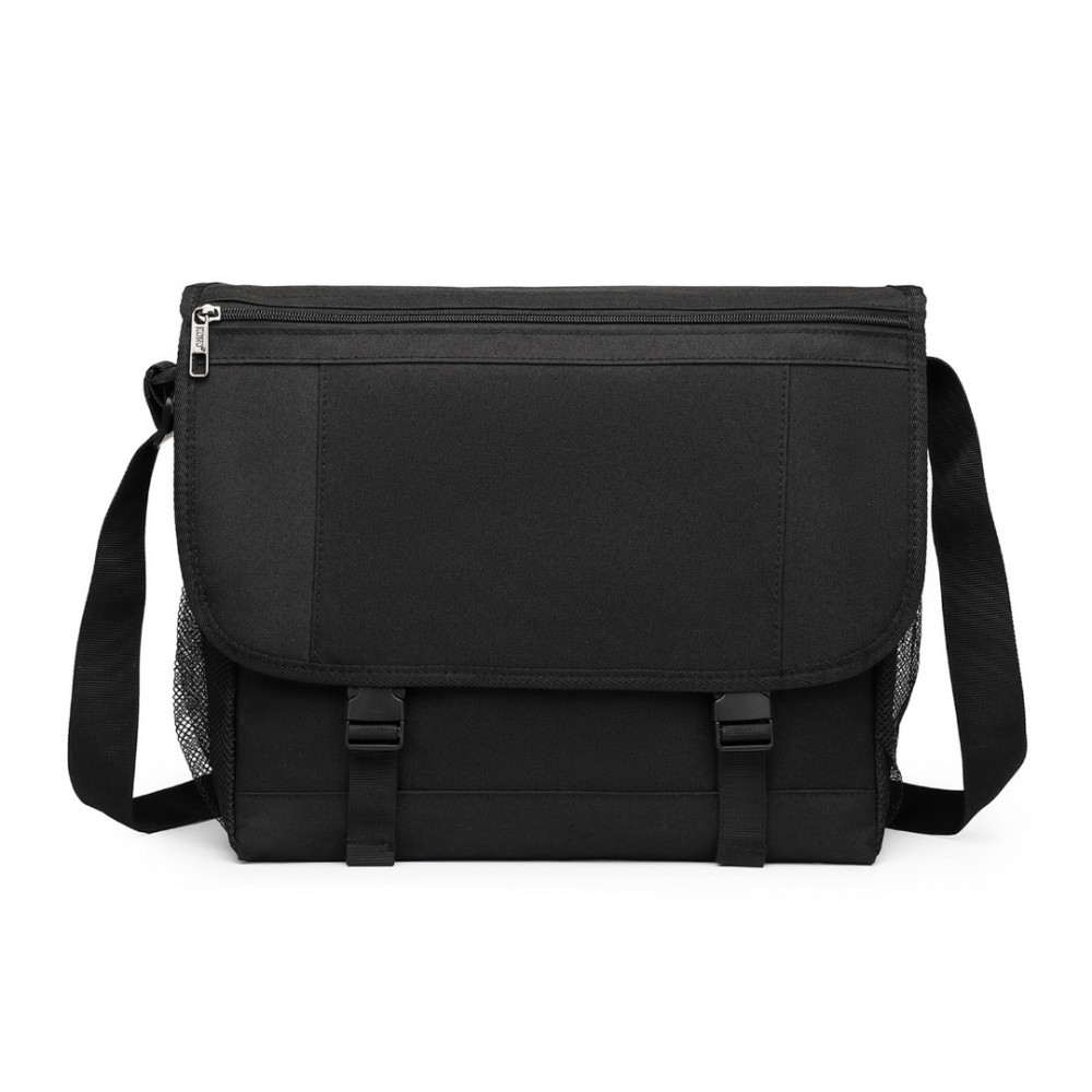 Černá pánská klopnová taška na notebook Minttu
