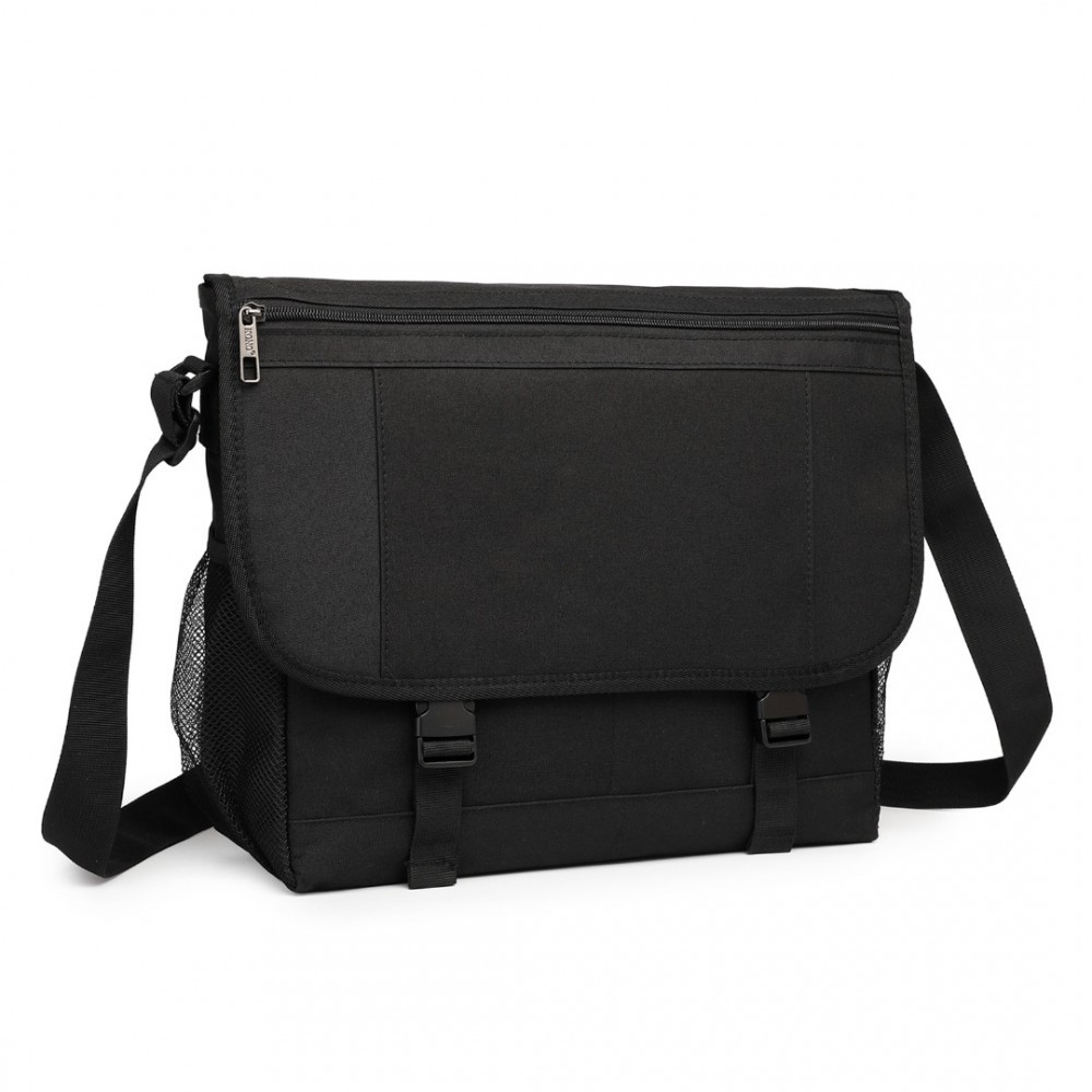 Černá pánská klopnová taška na notebook Minttu