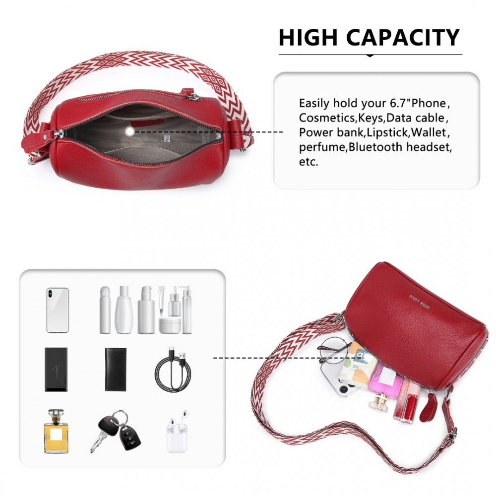Červená kožená crossbody dámská kabelka Iousta