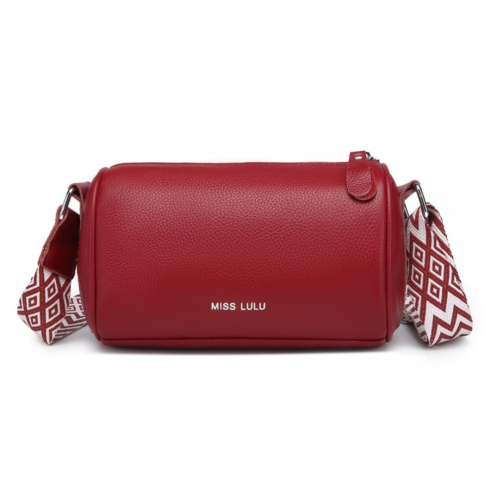 Červená kožená crossbody dámská kabelka Iousta