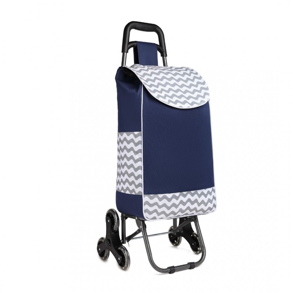 Modrá moderní nákupní taška na kolečkách Floros