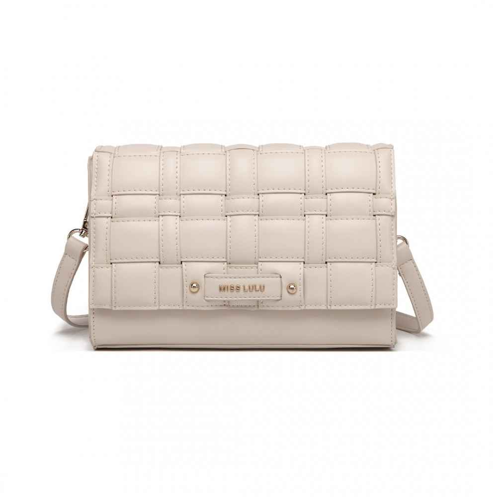 Smetanová klopnová dámská crossbody kabelka Ohto