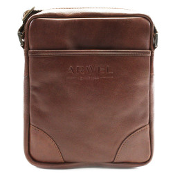 Menší hnědý kožený pánský crossbag Eivor