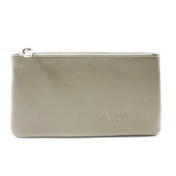 Šedobéžová kožená etue Kaylee