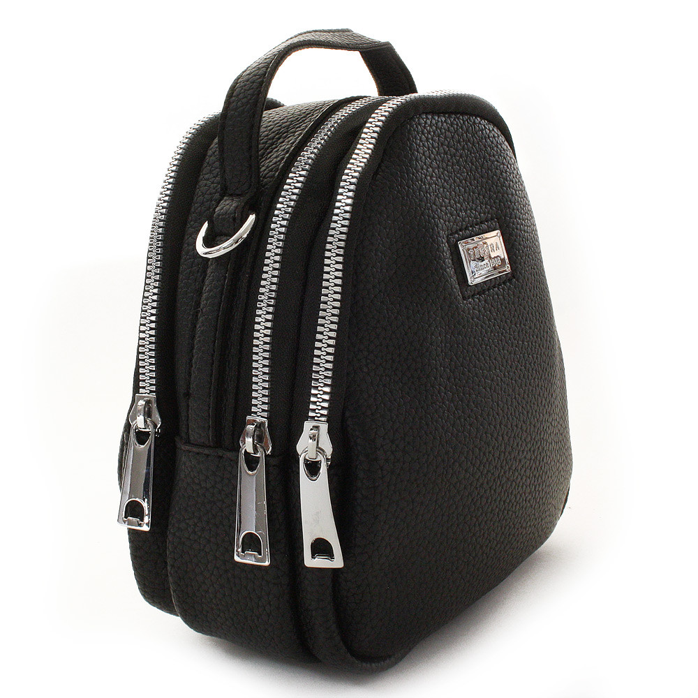 Černá trojzipová crossbody kabelka Kerkko