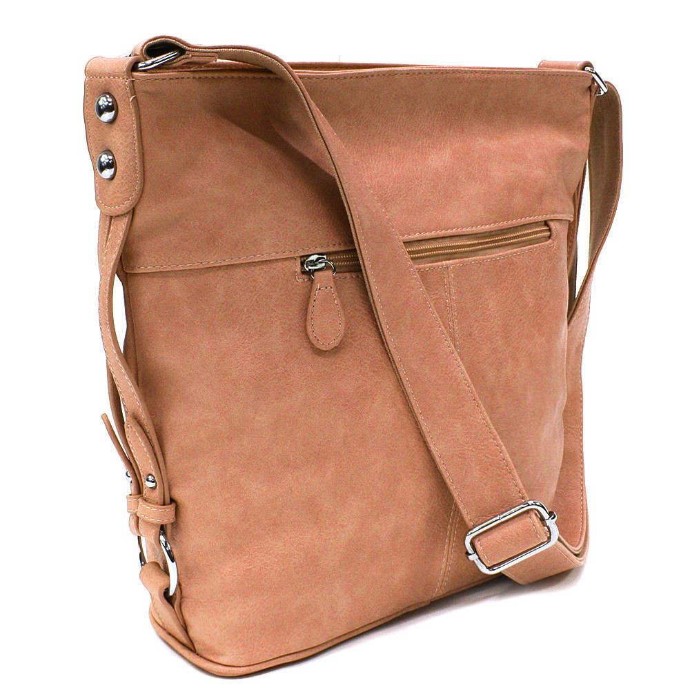 Růžová velká moderní crossbody kabelka Ulbiel