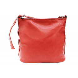 Světle červená dámská zipová kabelka do ruky i přes rameno Brylee