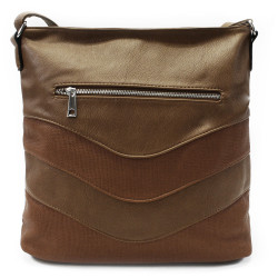 Tmavě hnědá zipová dámská kabelka Hermanni
