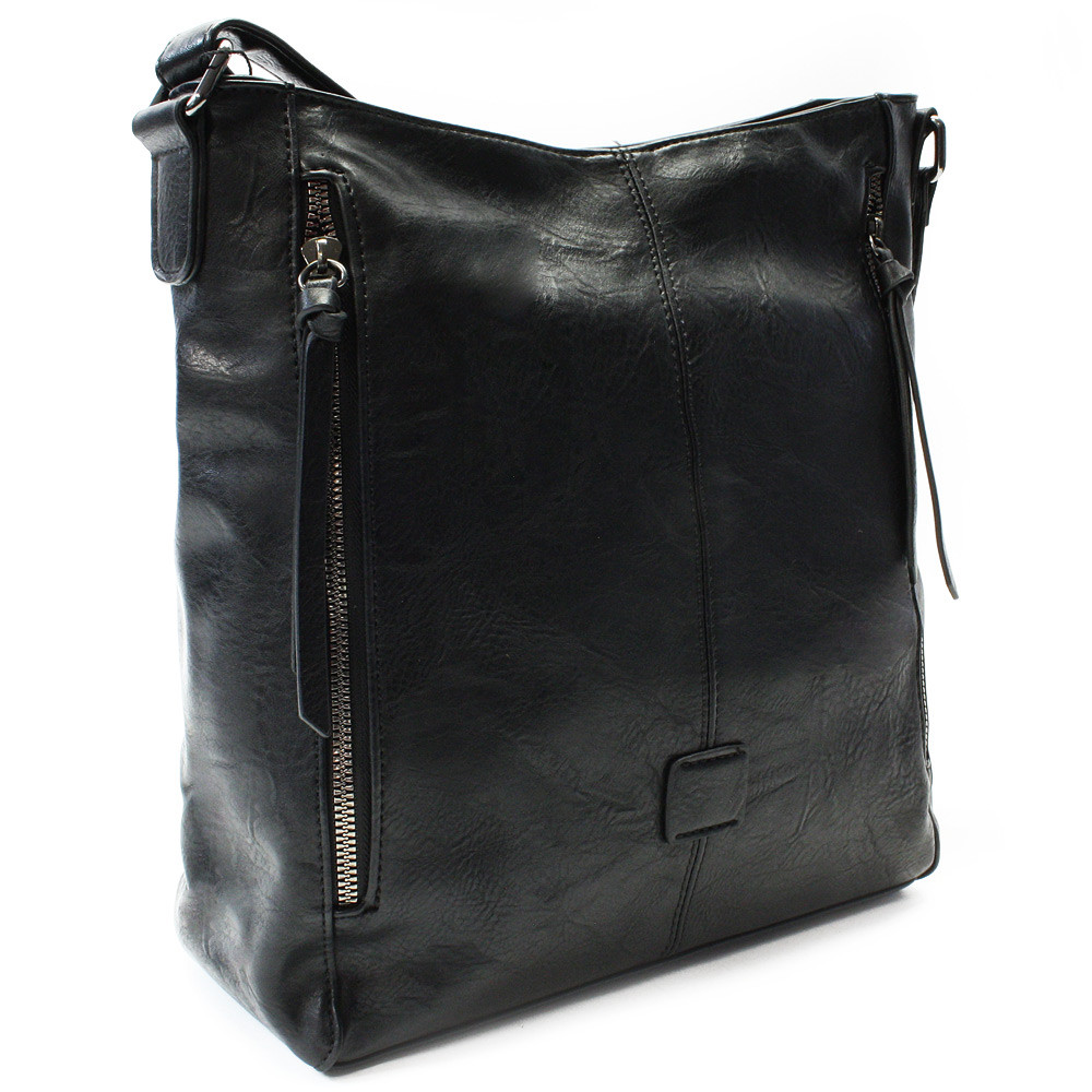 Černá moderní zipová crossbody kabelka Ulpu