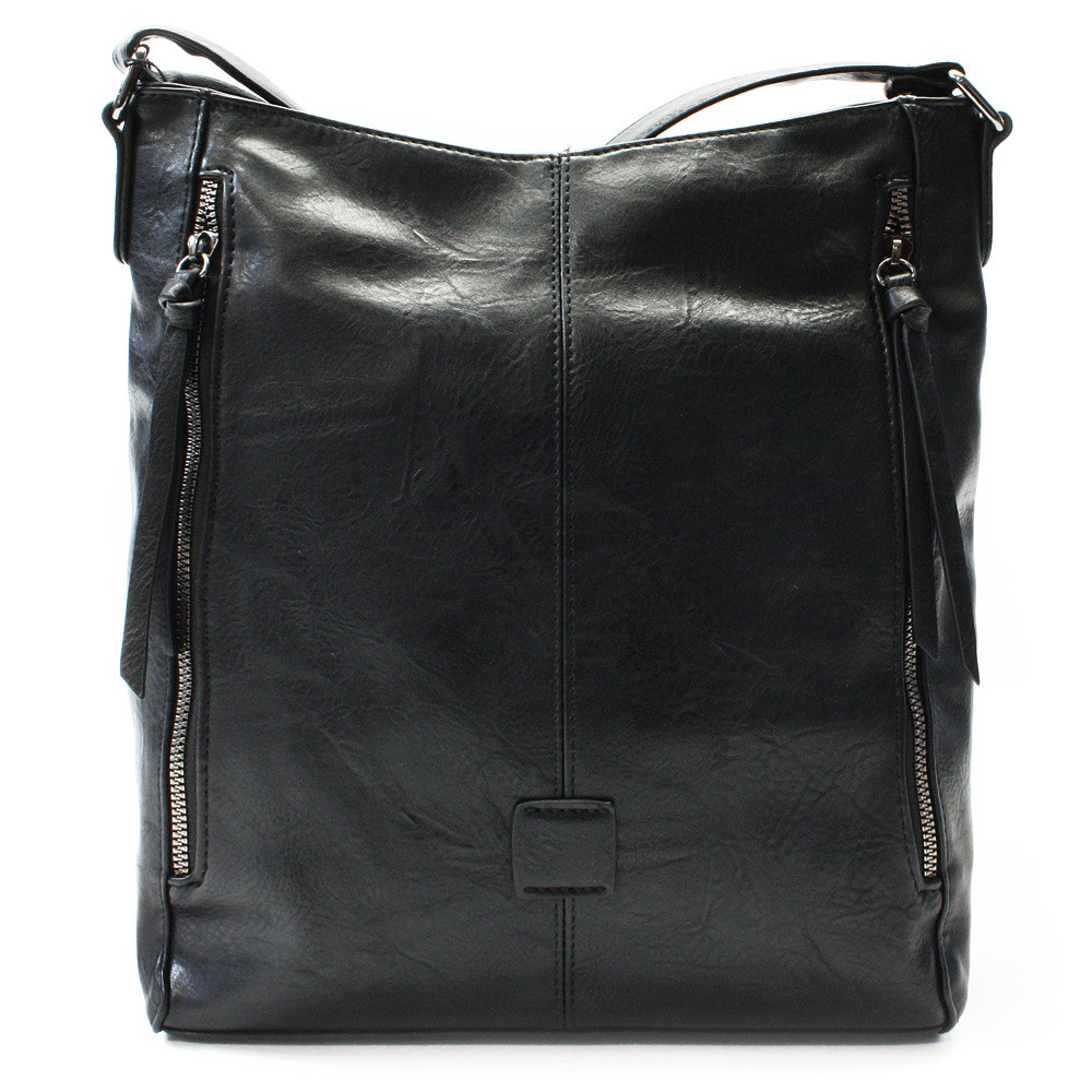 Černá moderní zipová crossbody kabelka Ulpu