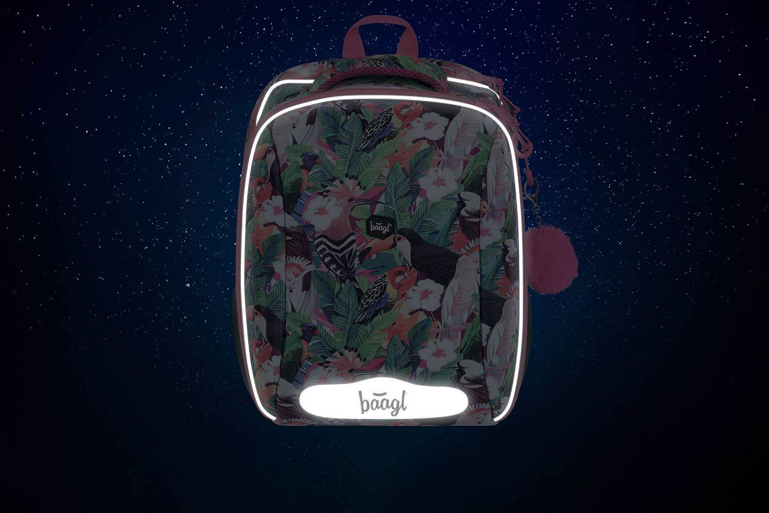 Růžová zipová školní aktovka pro holky Sanelma
