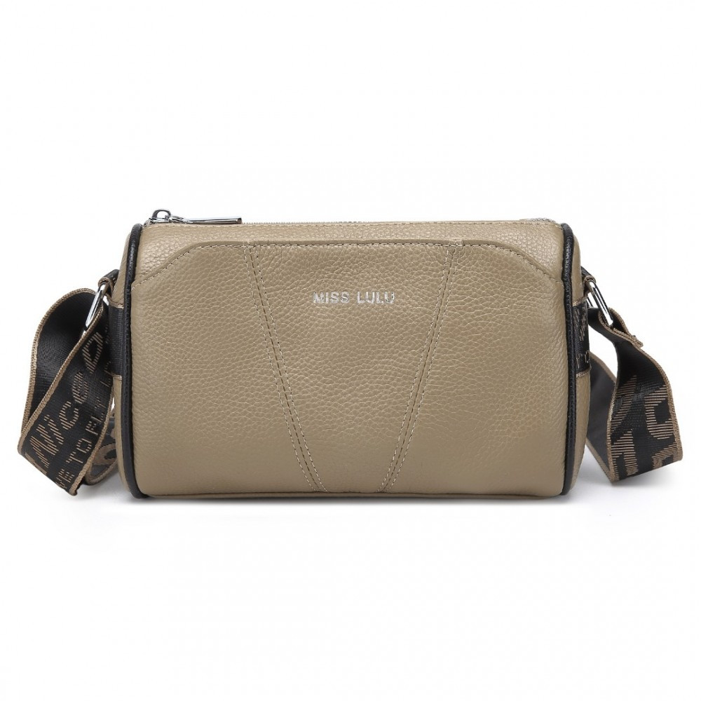 Tmavě béžová kožená crossbody dámská kabelka Ariadne