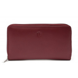 Vínově červená dámská kožená zipová peněženka Gudmar