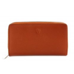 Světle hnědá dámská kožená zipová peněženka Gudmar