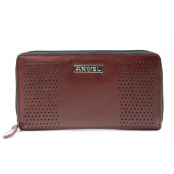 Tmavě červená dámská kožená zipová peněženka Melinda