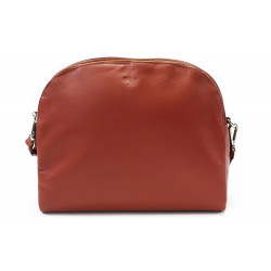 Tmavě růžová kožená dvouzipová dámská kabelka Silárda