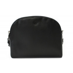 Černá kožená dvouzipová dámská kabelka Silárda