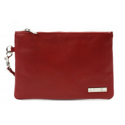 Červená dámská kožená etue s poutkem Aletta