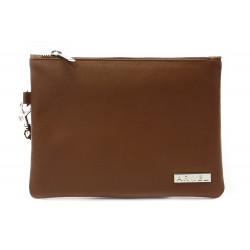 Hnědá dámská kožená etue s poutkem Aletta