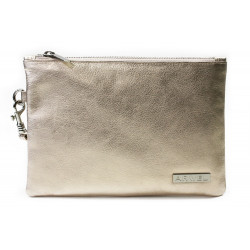 Zlatá dámská kožená etue s poutkem Aletta