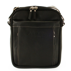 Černý pánský kožený zipový crossbag Boldizár