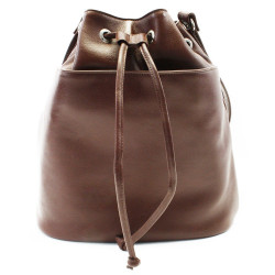 Hnědá elegantní dámská kožená kabelka/vak Isla