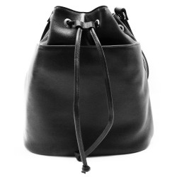 Černá elegantní dámská kožená kabelka/vak Isla