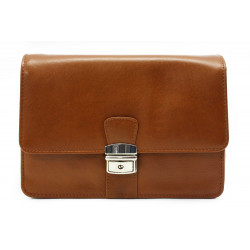 Světle hnědá pánská kožená dokladová etue Kylien