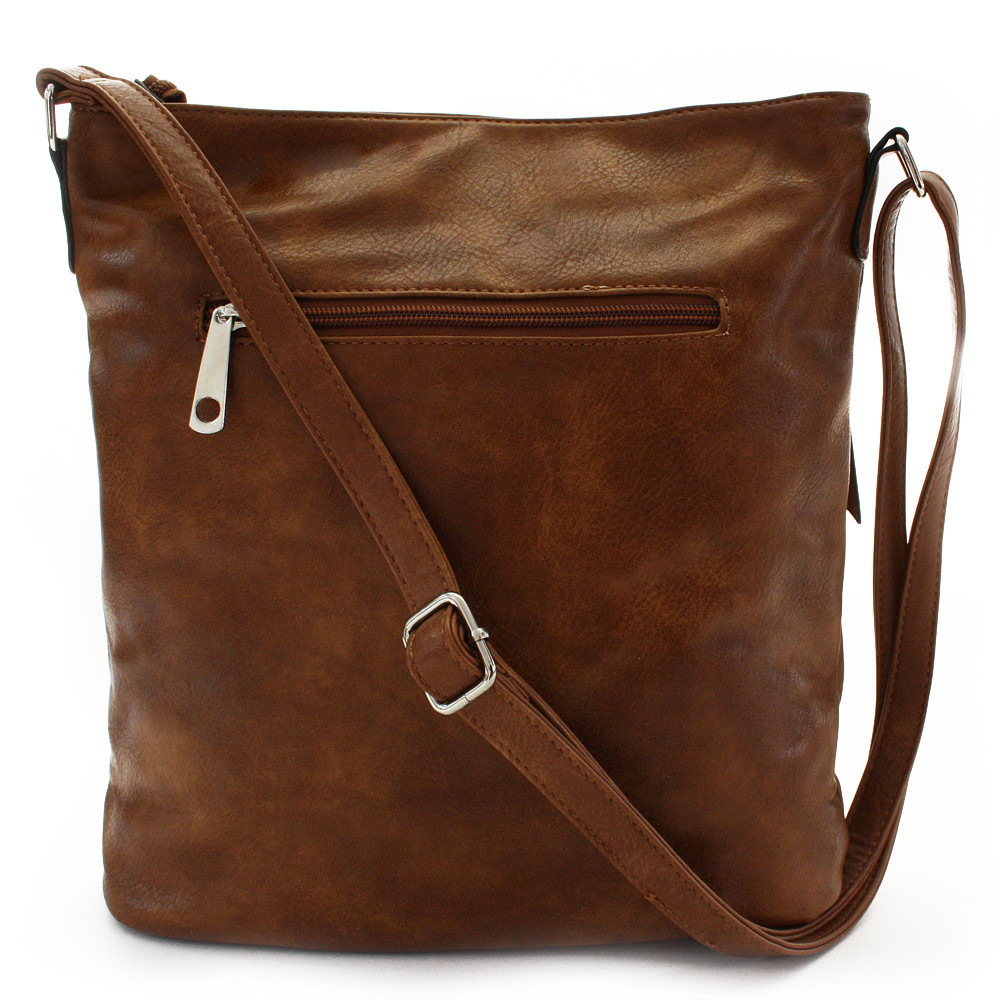 Hnědá dámská zipová crossbody kabelka Arcalimo
