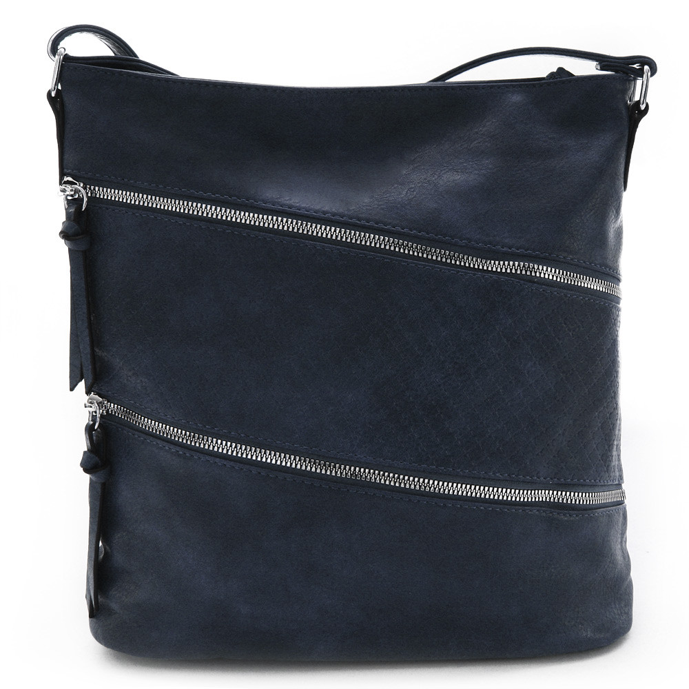 Tmavě modrá dámská zipová crossbody kabelka Arcalimo