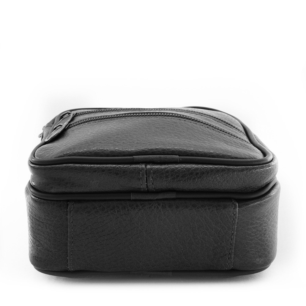 Černý kožený pánský zipový crossbag Noldo