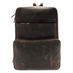 Tmavě hnědý pánský kožený batoh Lótiel