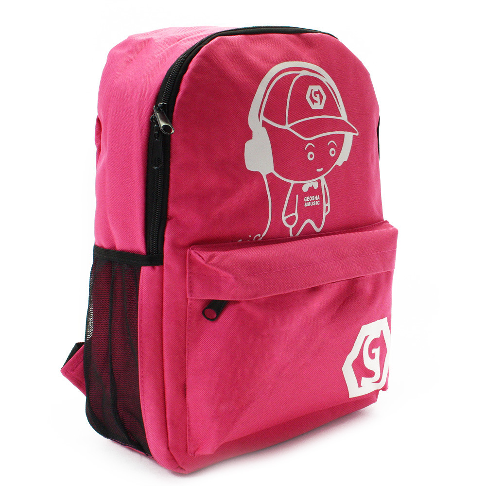 Růžový studentský zipový batoh s USB portem Ilfirino