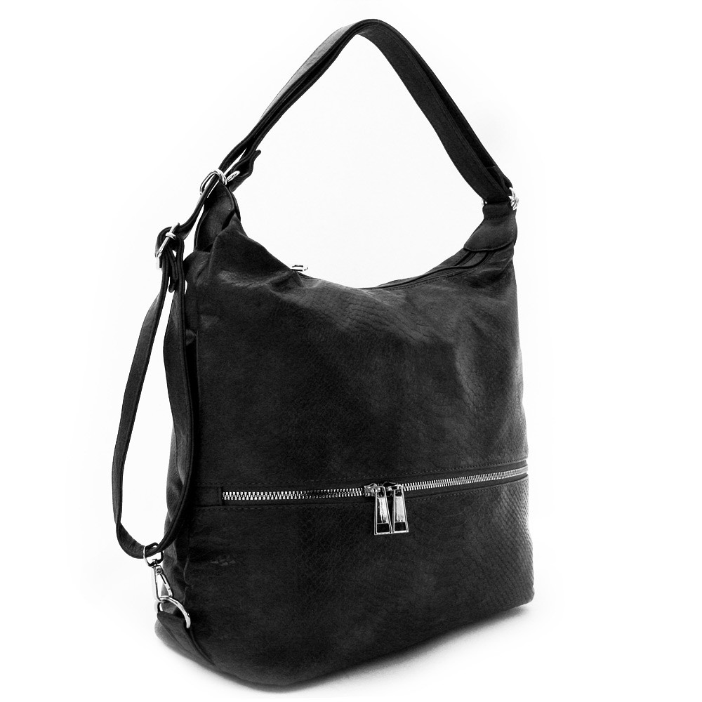 Černá dámská kabelka s kombinací batohu Landyn