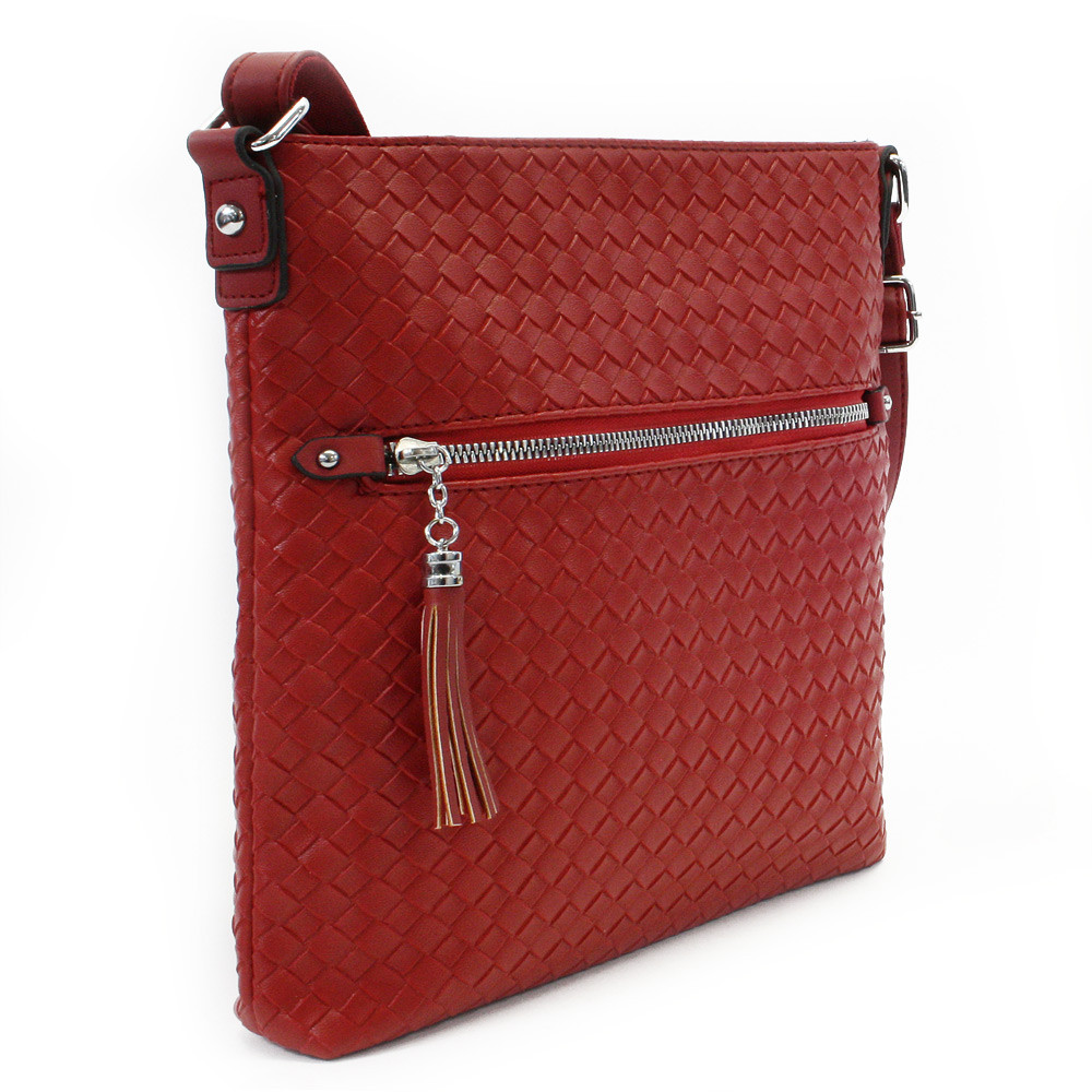 Červená dámská crossbody kabelka s texturou Annis