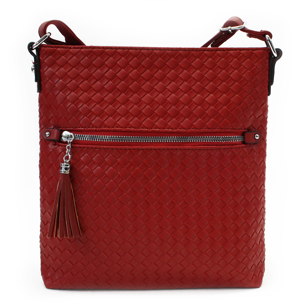 Červená dámská crossbody kabelka s texturou Annis