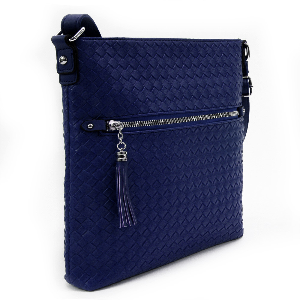 Modrá dámská crossbody kabelka s texturou Annis