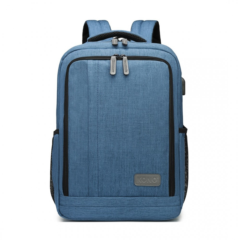 Modrý voděodolný vícekomorový batoh s USB portem Ventlie