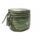 Zelená prošívaná dámská zipová kabelka Antoel